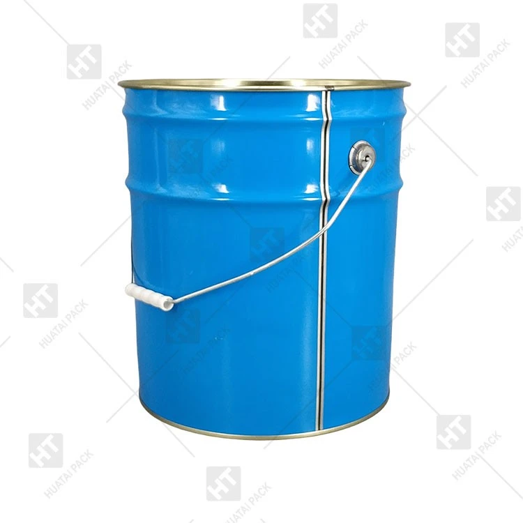 5 Gallon Blue Empty Steel Tin Pail